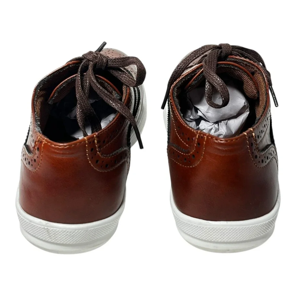Deer Stags Jagger Kids Cognac Brown Wingtip Oxford Dress Shoes Size 4.5M #24085